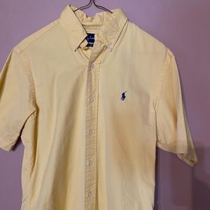 Yellow men polo button down shirt